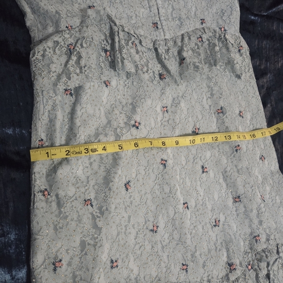 Elegant Maxi Floral Lace Women’s Dress in Light  Blue - Picture 3 of 6